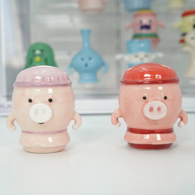 Ceramic Animals Pottery Figurine Crossings Game Model Collection Toys Desktop Ornament Kawaii Miniature Decoration Girls Gifts