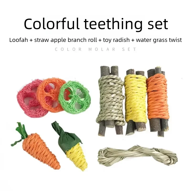 Pet Rabbit Guinea Pig Dragon Cat Fun Toy Hamster Rabbit Rabbit Tooth Grinding Set Pet Tooth Grinding Snacks XCWJ112