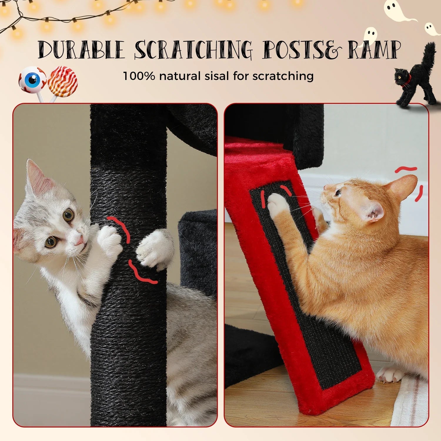 Pequlti Multi-Level Cat Tree Tower with Condo and Hammock