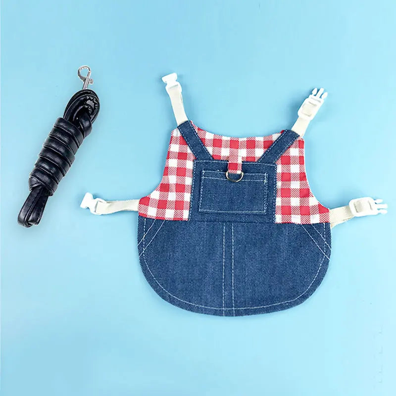 Walking Small Animals Pet Harness for Chinchillas Rabbits Denim Bunny Guinea Pig Rabbit Holland Lops Leash mascotas Accessories