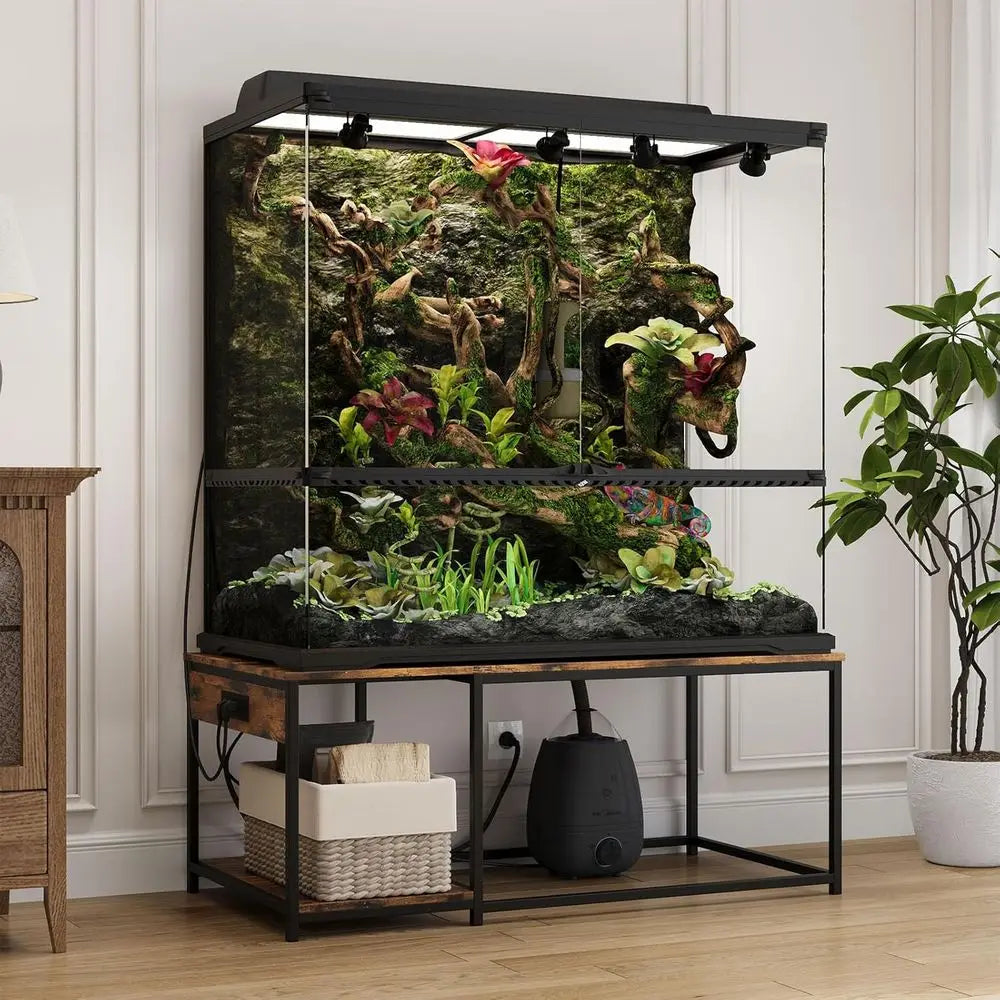 4x2x2 Reptile Enclosure Stand – 48"x24" Tall Reptile Tank Stand or 120 Gallon Aquarium Stand, Bearded Dragon Cage, Snake Enclosu
