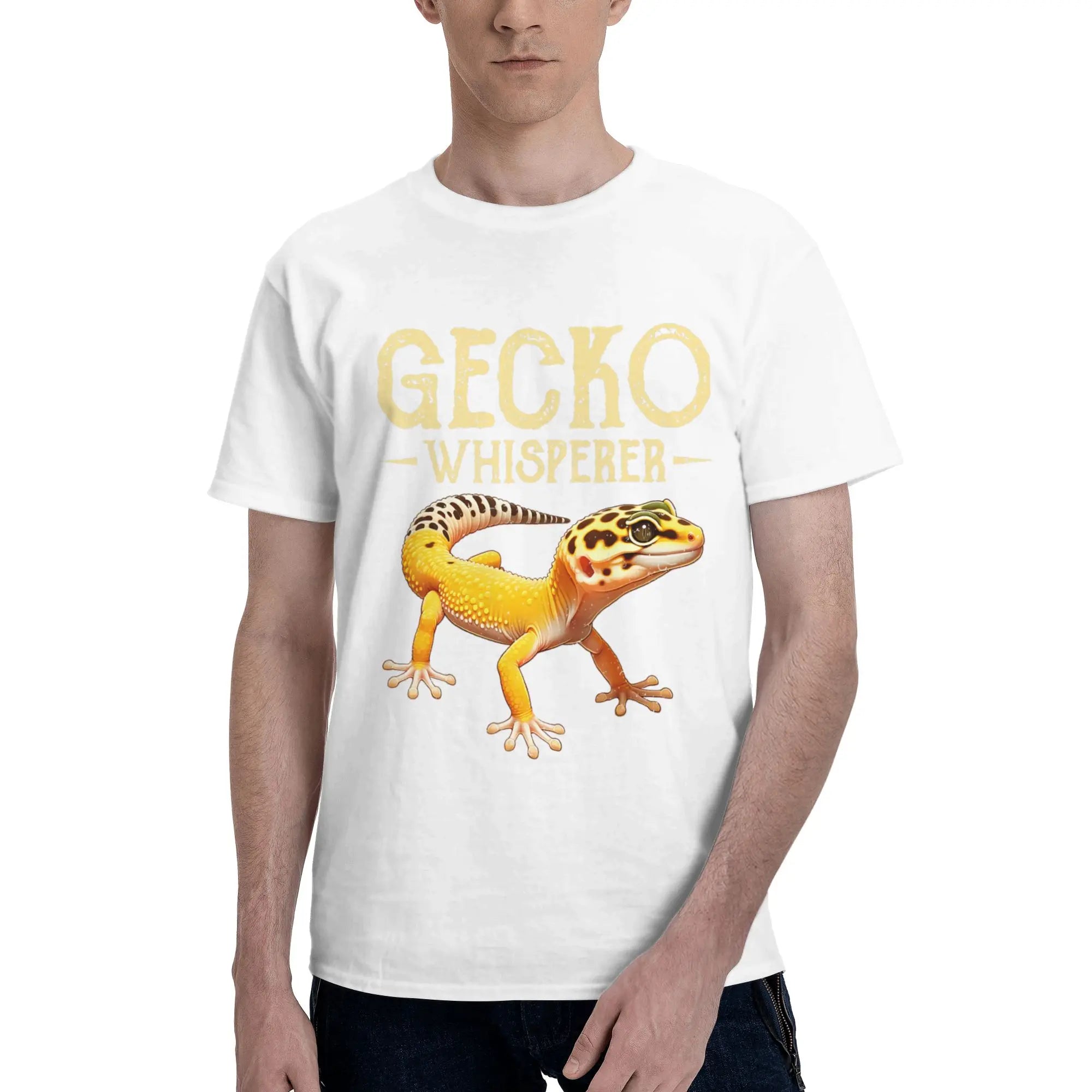 Gecko Whisperer Lizard Reptile Lover Cute Leopard Gecko Men T-Shirt Clothes Tees Short Sleeve fugees 100% Cotton