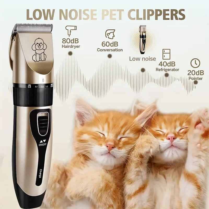 USB Rechargeable Pet Grooming Kit - Low Noise Dog Hair Trimmer