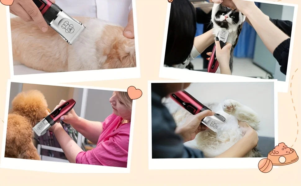 USB Rechargeable Pet Grooming Kit - Low Noise Dog Hair Trimmer