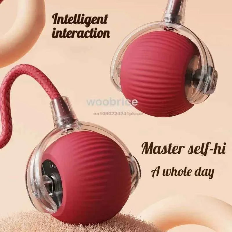 New Cat Interactive Ball Toy Automatic Rolling Ball Faux Tail Rechargeable Smart Pet Electric Toy Dog Cat Training Imitate Mouse