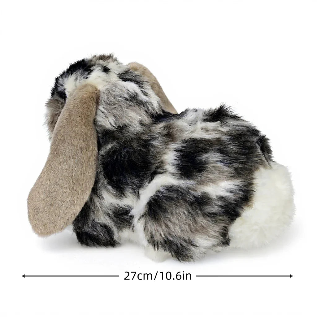Gray Lop-Eared Rabbit Plush Toy, 10.6-inch Soft Simulated Rabbit Doll, Children's Day Gift, Home Bedroom Decoration