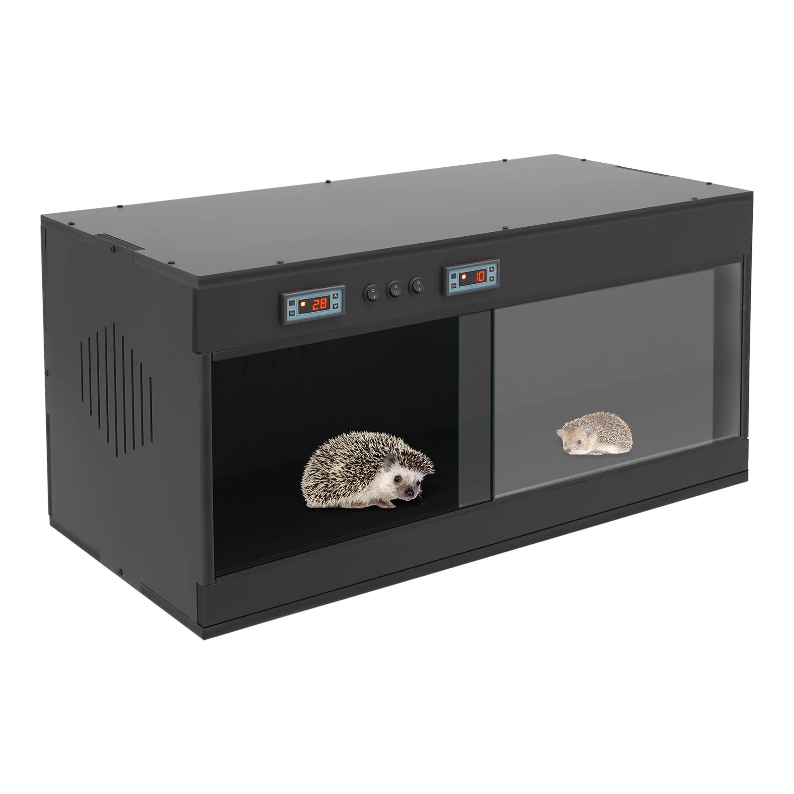 Reptile Lounge Habitat with Glass Sliding Door and Intelligent Thermostat 80*40*40cm Reptile Breeding Box LCD Reptile Pet Box
