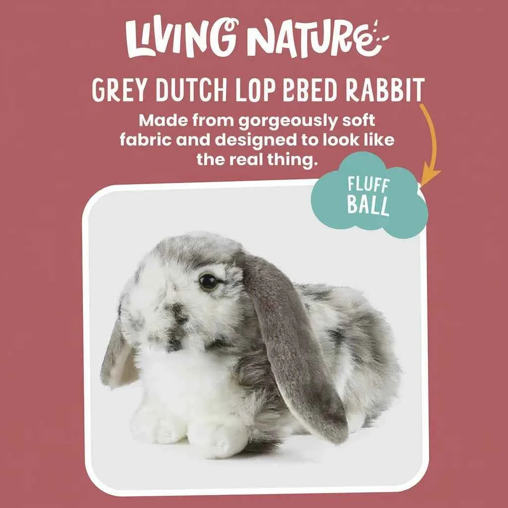 Gray Lop-Eared Rabbit Plush Toy, 10.6-inch Soft Simulated Rabbit Doll, Children's Day Gift, Home Bedroom Decoration
