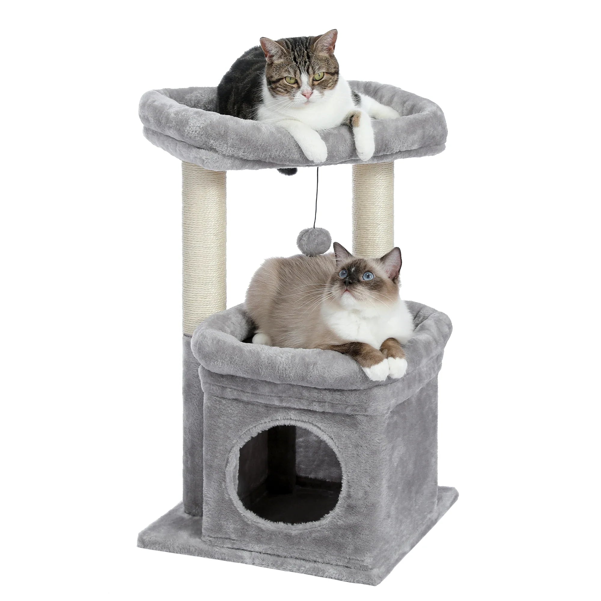 Pequlti Multi-Level Cat Tree Tower with Condo and Hammock