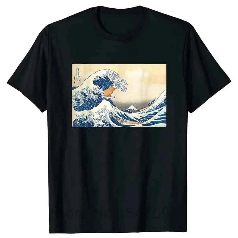 3D Printed Funny Capybara TShirt for WomenRetro Pattern T-Shirts Summer Casual Fashion Loose T-Shirts Round Neck Tops Streetwear