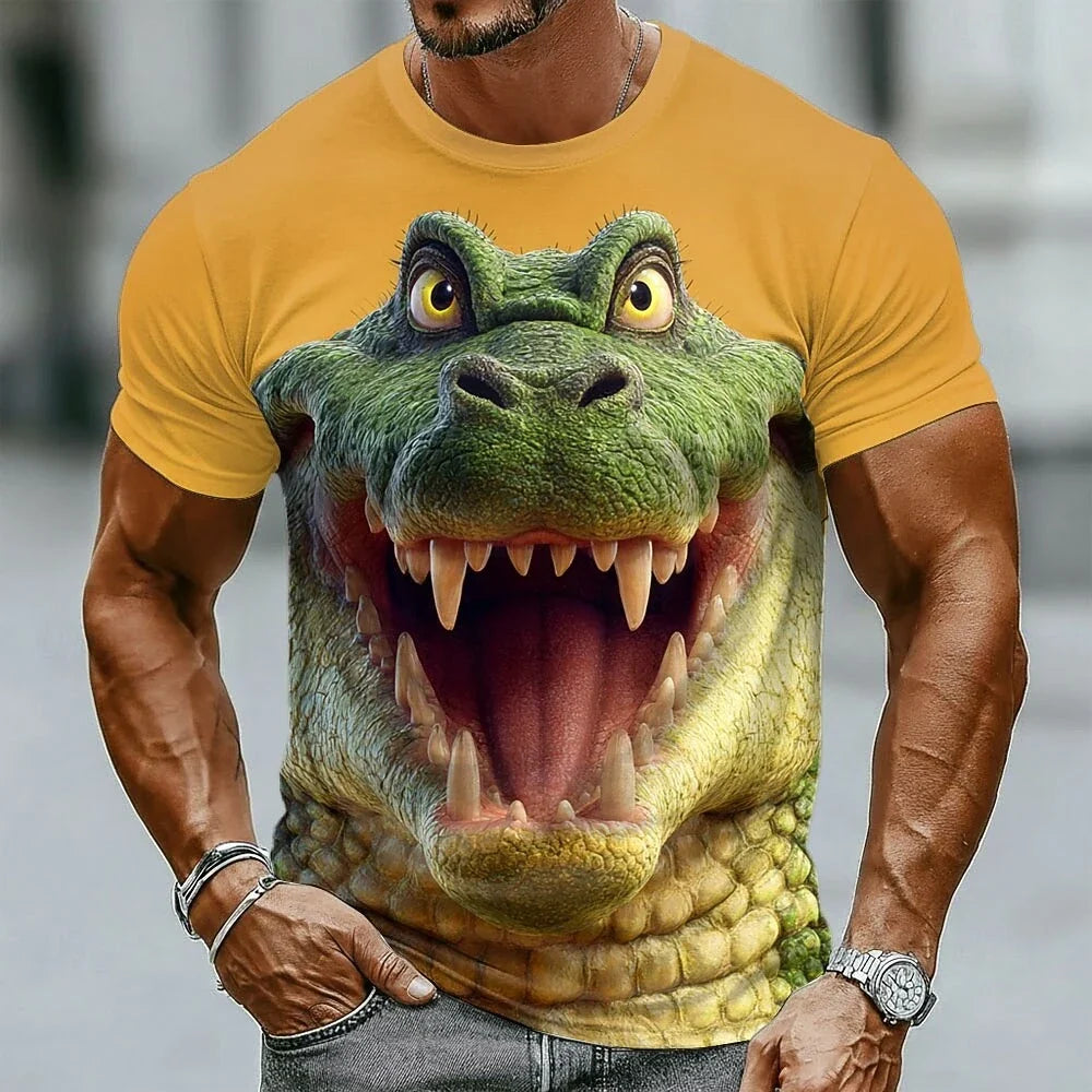 Funny 3D Dog Print Men's T-Shirts Fashion Animal Pattern Summer Street Short Sleeve Casual O-neck Breathable Tees Man Loose Tops