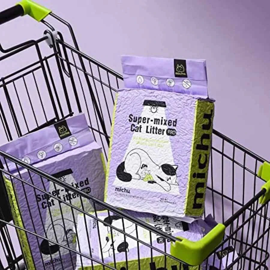 Mixed Tofu Cat Litter Heavy Duty Flushable Kitty Litter 5.5Lb 88Oz 2 Pack Original Color Absorbent Clumping Natural Material fo
