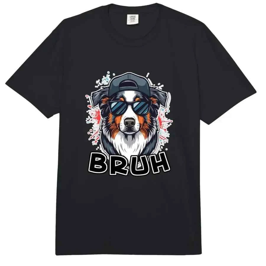 Australian Shepherd Bruh Dog Sunglasses Cool Aussie T-shirt For Men Women 100% Cotton T Shirts Short Sleeve Tops 0413-1