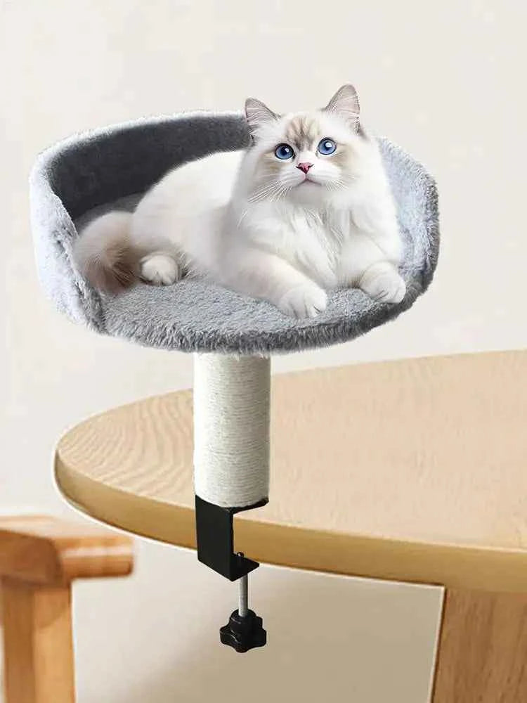 Cat Desk Bed 360 Rotating Hammock for Cat Desk Clamp Kitten Bed for Kittens Pets Animals Indoor Home Apartment Living Room