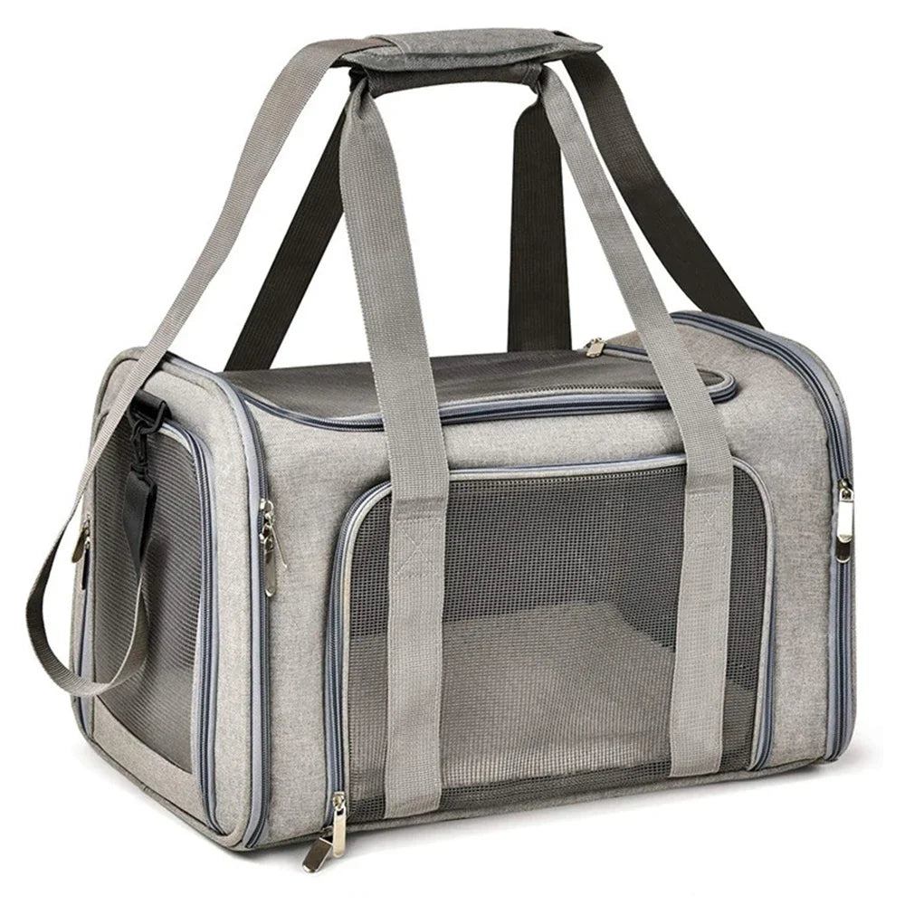 Collapsible Soft-Sided Pet Carrier for Cats and Dogs up to 15lbs
