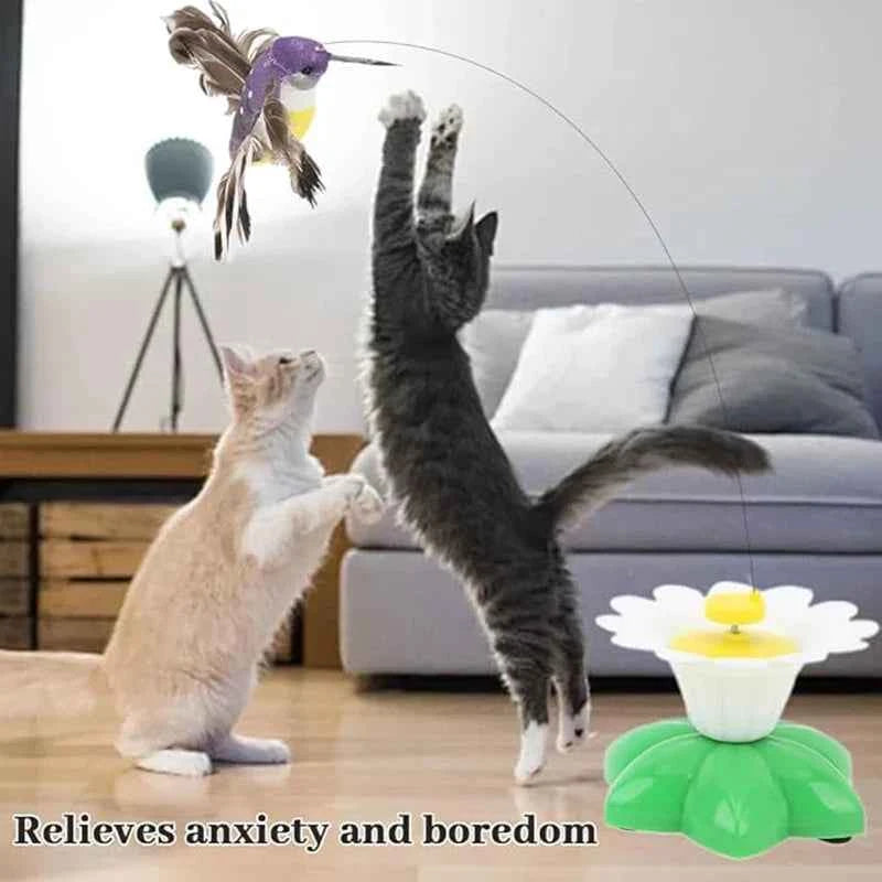 Funny Flying Bird Cat Toy Flying Bird Cat Toys for Indoor Cats with A Fastening Tape 360 Degree Rotatable for All Breeds Cat