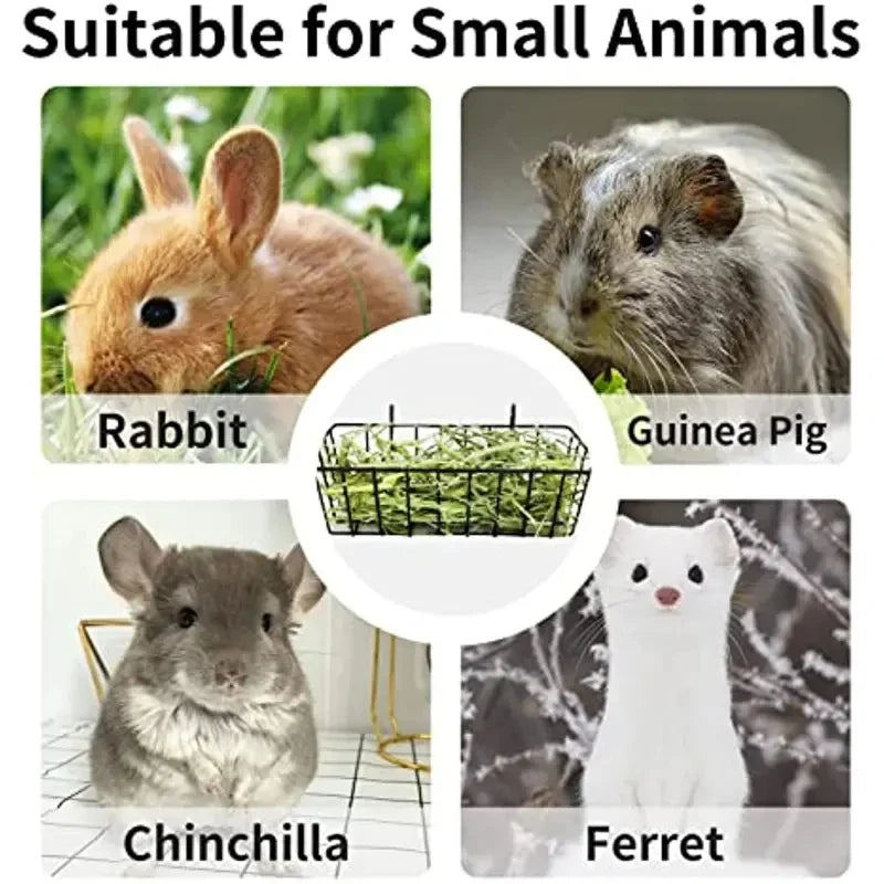 Metal Rabbit Hay Feeder Rack - 23x10x7.5cm Grass Holder