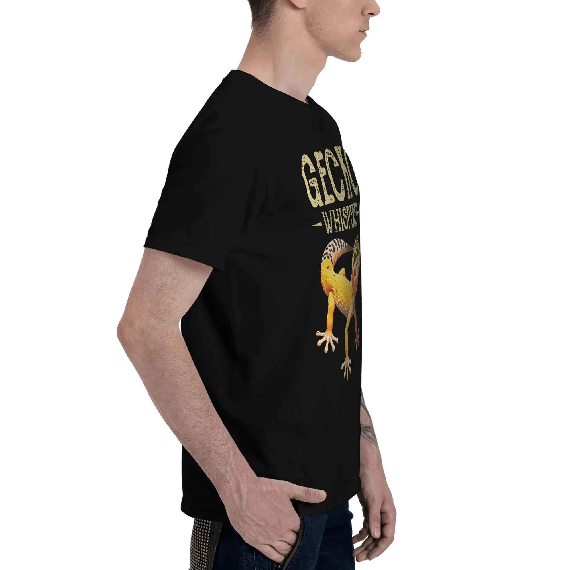 Gecko Whisperer Lizard Reptile Lover Cute Leopard Gecko Men T-Shirt Clothes Tees Short Sleeve fugees 100% Cotton