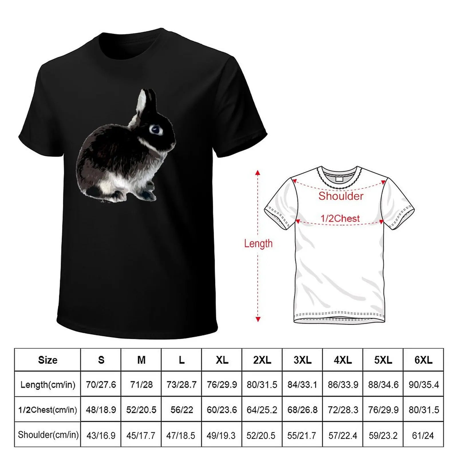 Black Otter Netherland Dwarf Rabbit T-Shirt Thanksgiving Casual Tee