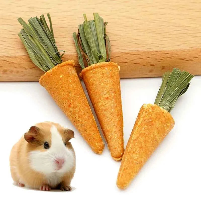 3pcs/6pcs Small Animal Rabbit Chew Toys For Bunny Hamster Treat Chew Toy Tooth Cleaning Molar Grinding Toys Natural Nutrient Toy