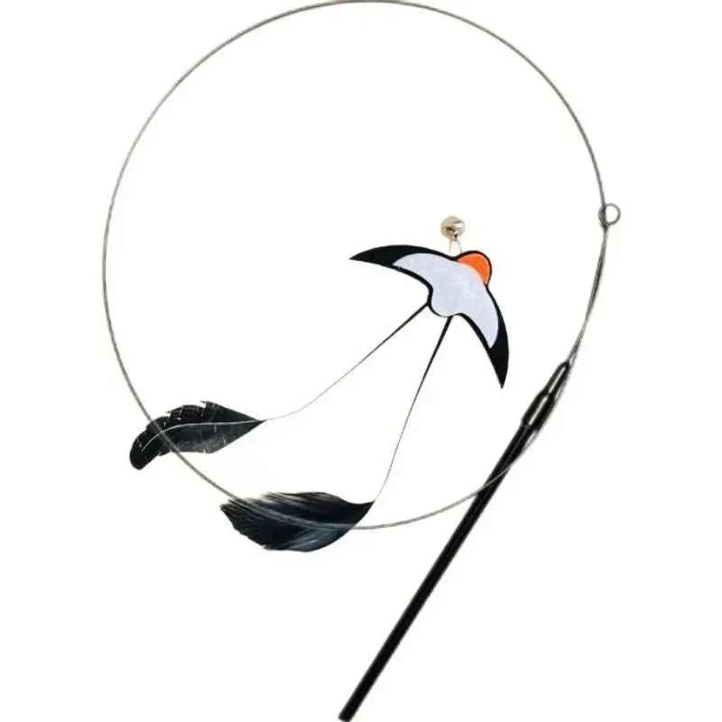 Cat Toys Interactive Funny Simulation Bird Feather with Bell Cat Stick Toy for Kitten Playing Teaser Wand Toy Pet Cats Supplies