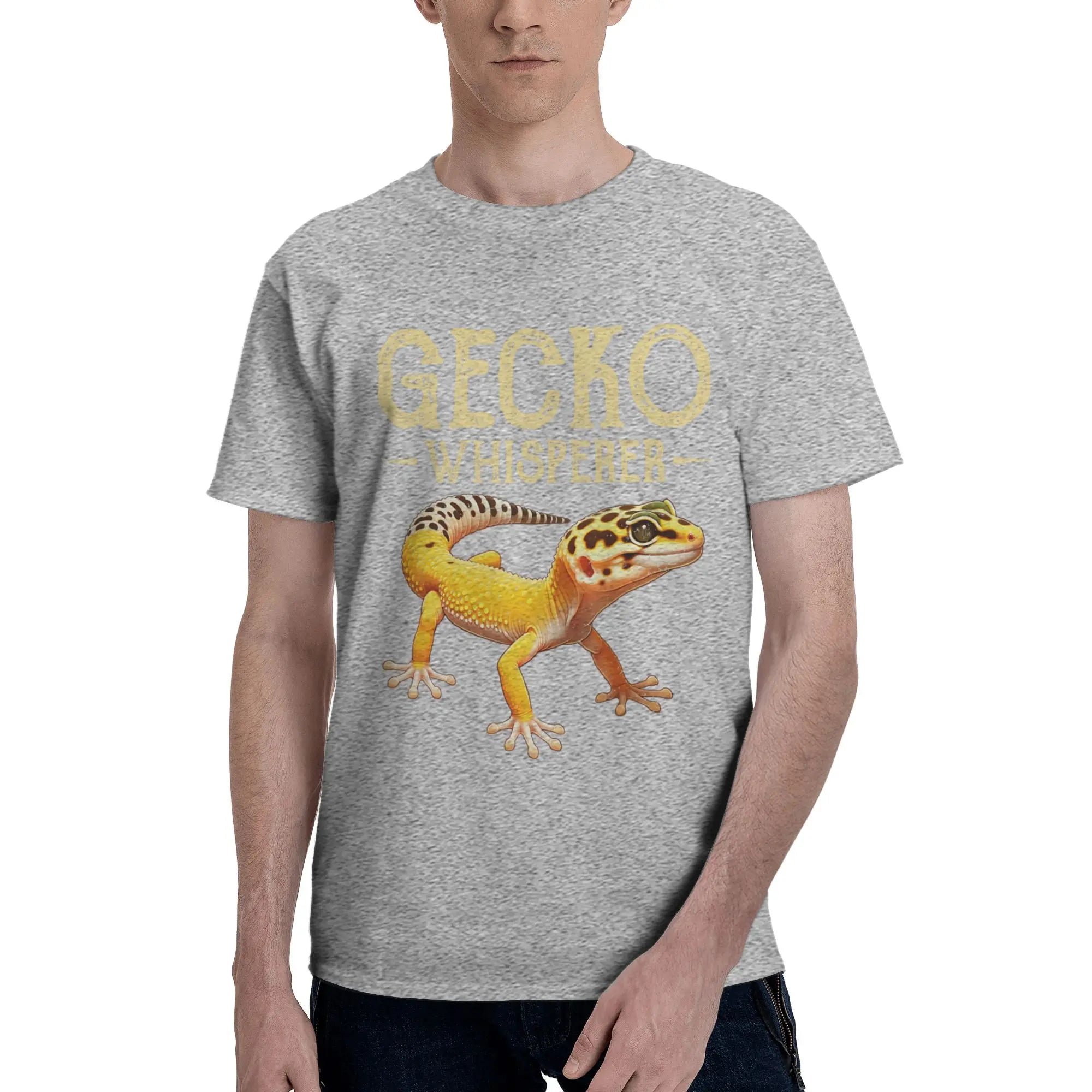 Gecko Whisperer Lizard Reptile Lover Cute Leopard Gecko Men T-Shirt Clothes Tees Short Sleeve fugees 100% Cotton