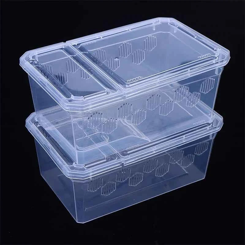 Reptile Tank Insect Spiders Tortoise Lizard Plastic Transparent Reptile Breeding Box Vivarium With Balcony Feeding Supplies