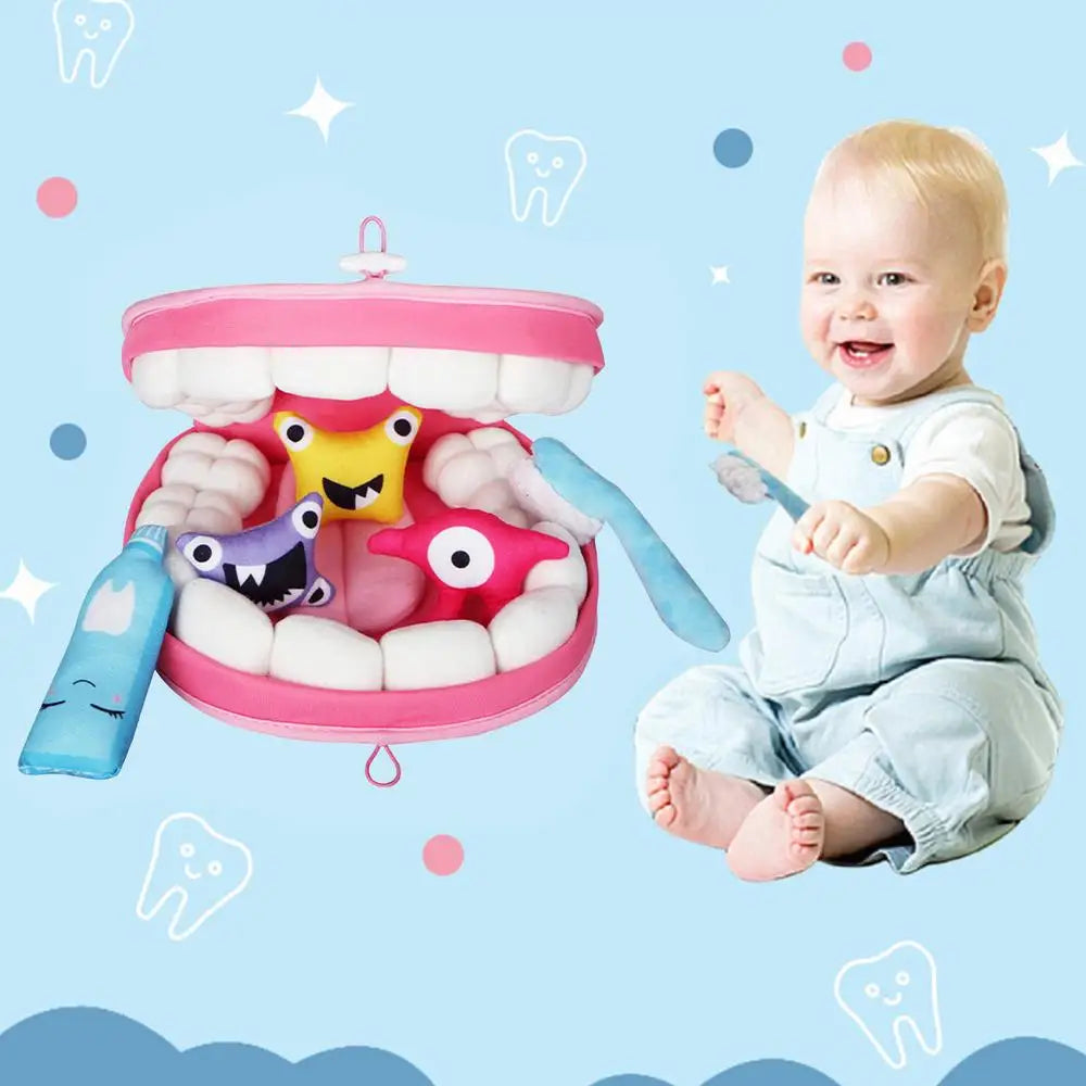 Dentist Toys for Preschool Educational Children Role Play Toys Teeth Brushing Toys Cute Early Education Cartoon Tooth Brushin