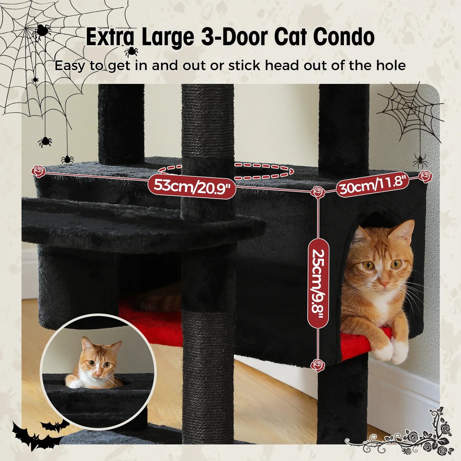 Pequlti 72" Multi-Level Cat Tree Tower with Condo & Hammock