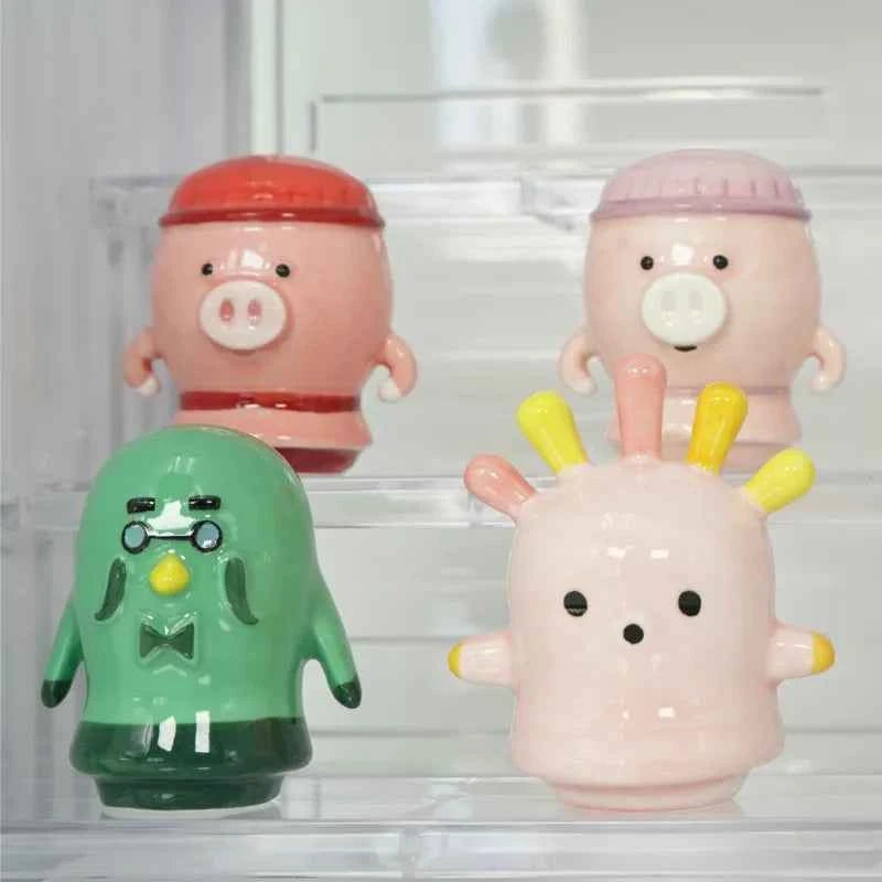 Ceramic Animals Pottery Figurine Crossings Game Model Collection Toys Desktop Ornament Kawaii Miniature Decoration Girls Gifts