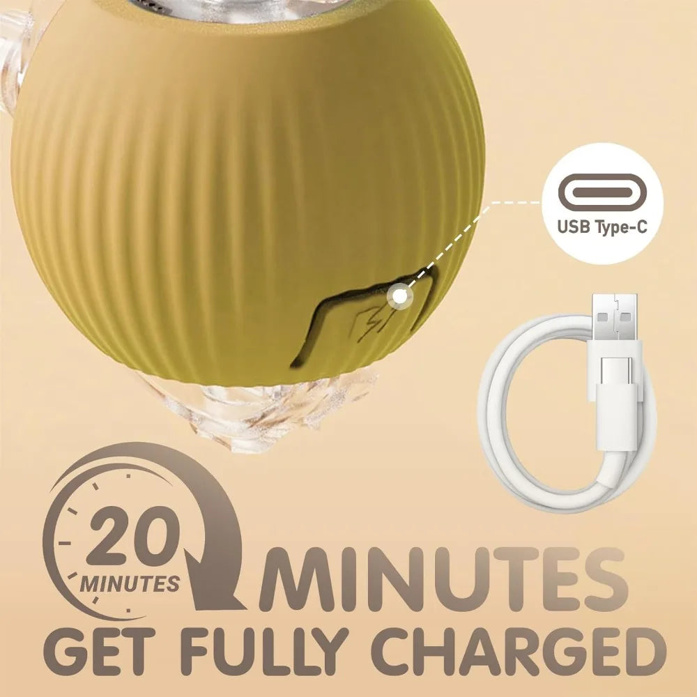Pet Toy Ball with Tail Rope,Smart Automatic Pet Chase Ball Toy, Upgraded Speedy Tail Kitten Toy for Bored Indoor Adult Pets