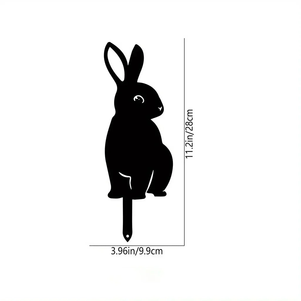 Hollow Wrought Iron Rabbit and Squirrel Garden Figurines