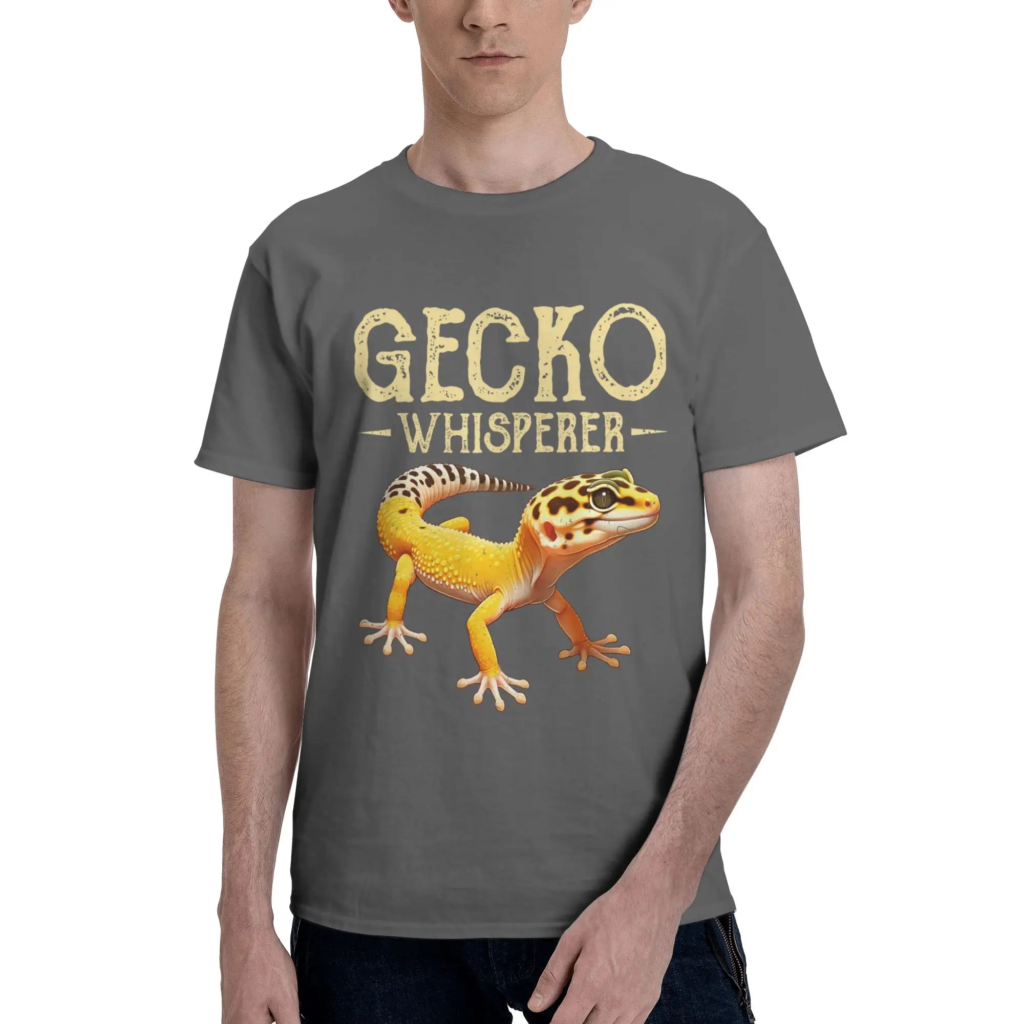 Gecko Whisperer Lizard Reptile Lover Cute Leopard Gecko Men T-Shirt Clothes Tees Short Sleeve fugees 100% Cotton