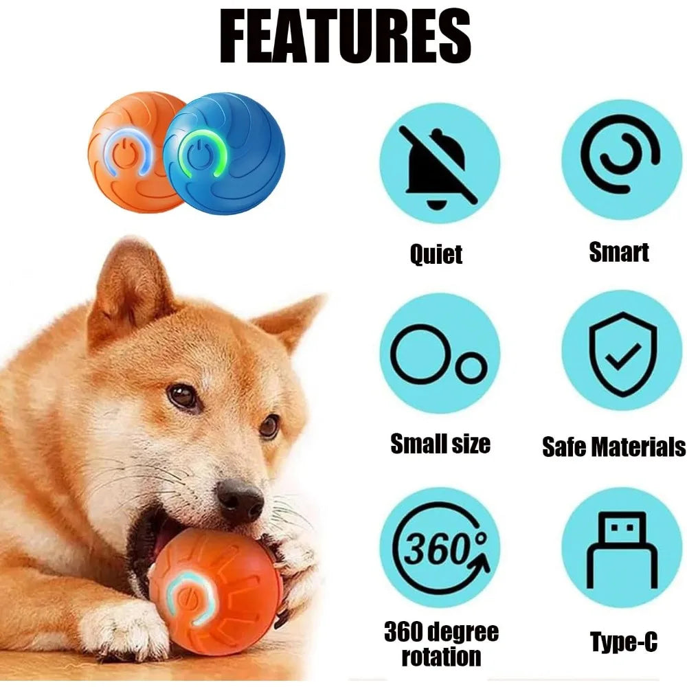 Pet Toy Ball with Tail Rope,Smart Automatic Pet Chase Ball Toy, Upgraded Speedy Tail Kitten Toy for Bored Indoor Adult Pets