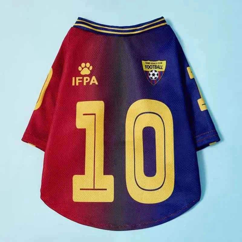 No.10 Red&Blue Mesh Breathable Dog Clothes Teddy Sport Large Dog Jersey Basketball Clothing Puppy T-Shirts Summer Pet Cat Shirts