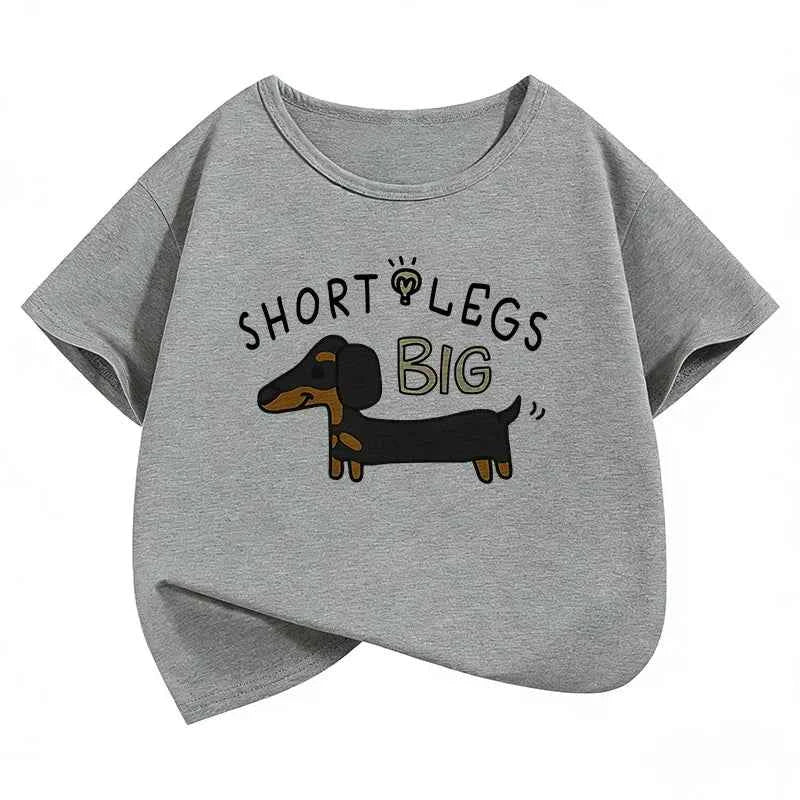 Fashion Dachshund Dog Design T-Shirt Printed T Shirt Boys Girls Summer Clothes Short Sleeve Tops T-Shirts Cute Clothing Kids