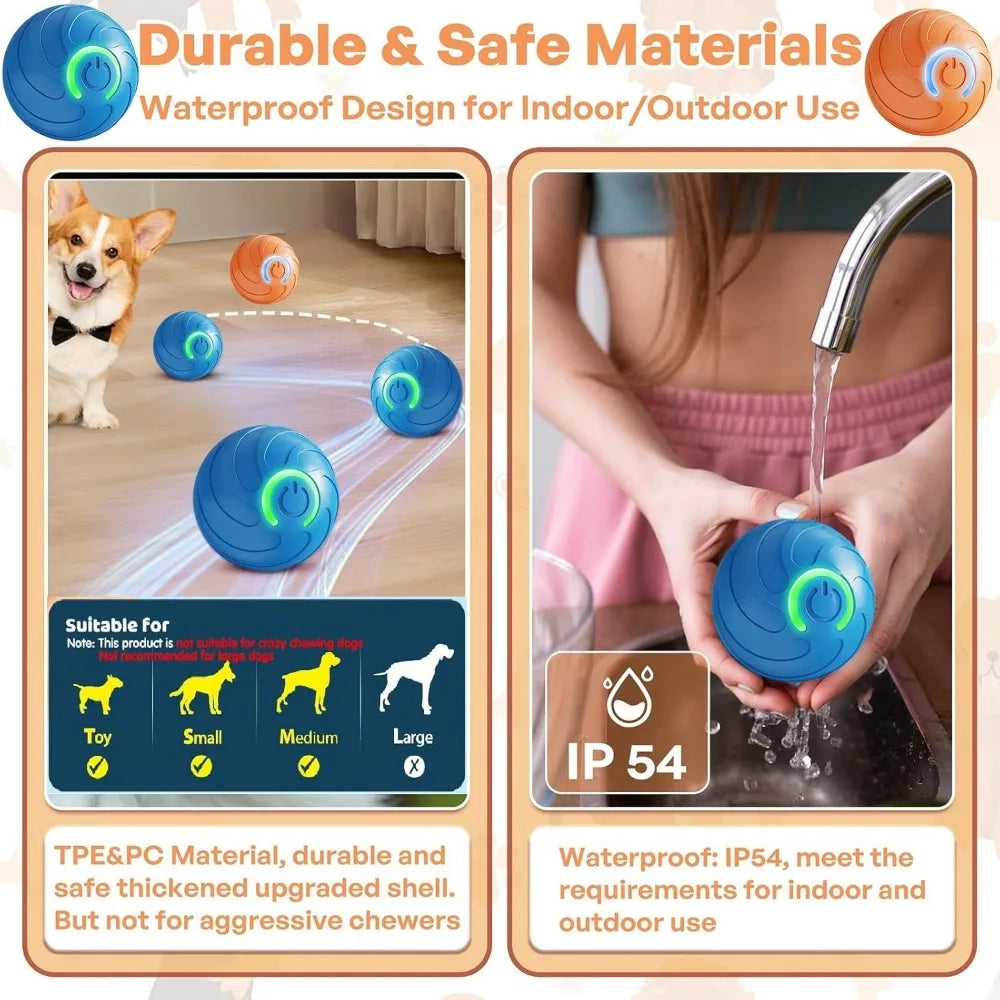 Pet Toy Ball with Tail Rope,Smart Automatic Pet Chase Ball Toy, Upgraded Speedy Tail Kitten Toy for Bored Indoor Adult Pets