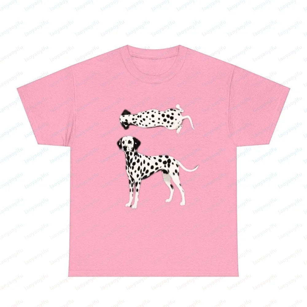 Dalmatian Pet Cotton Tee Dog Lover Vintage Classic Fashion Streetwear Dog Dad Lovely Summer Outdoors Breathable Men's Clothing