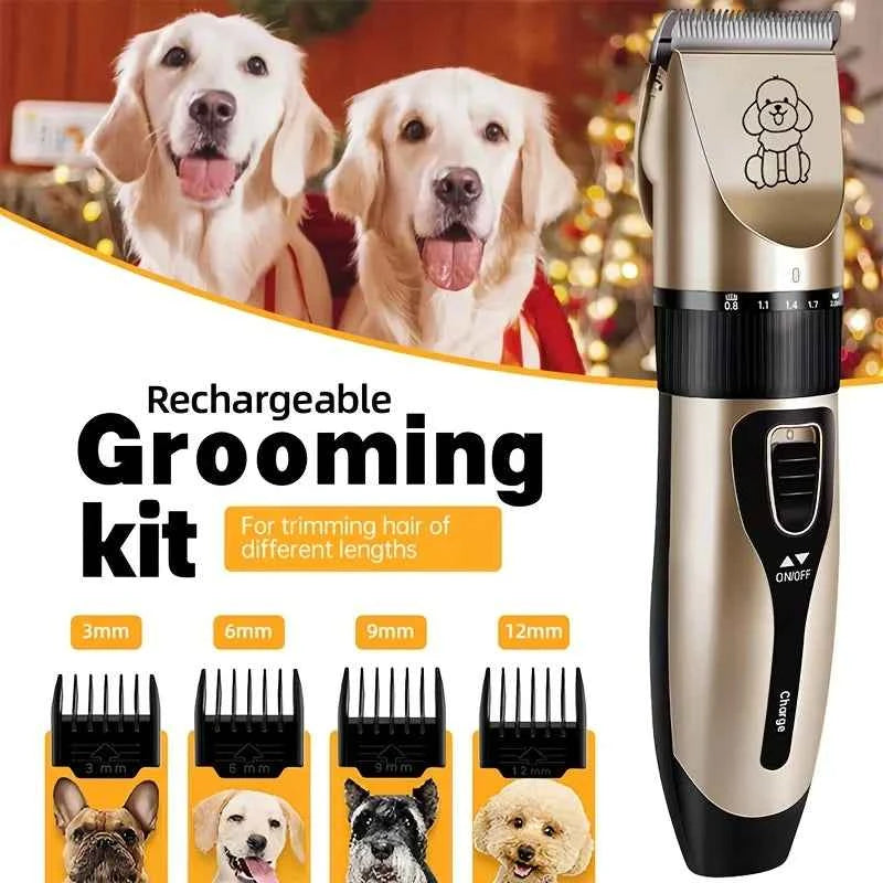 USB Rechargeable Pet Grooming Kit - Low Noise Dog Hair Trimmer