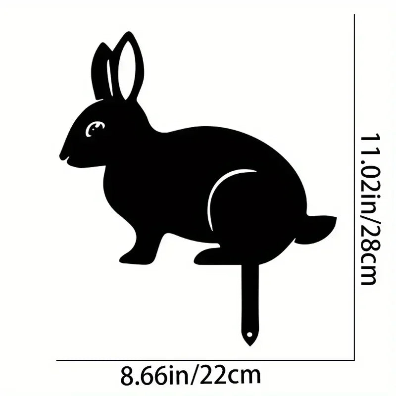Hollow Wrought Iron Rabbit and Squirrel Garden Figurines