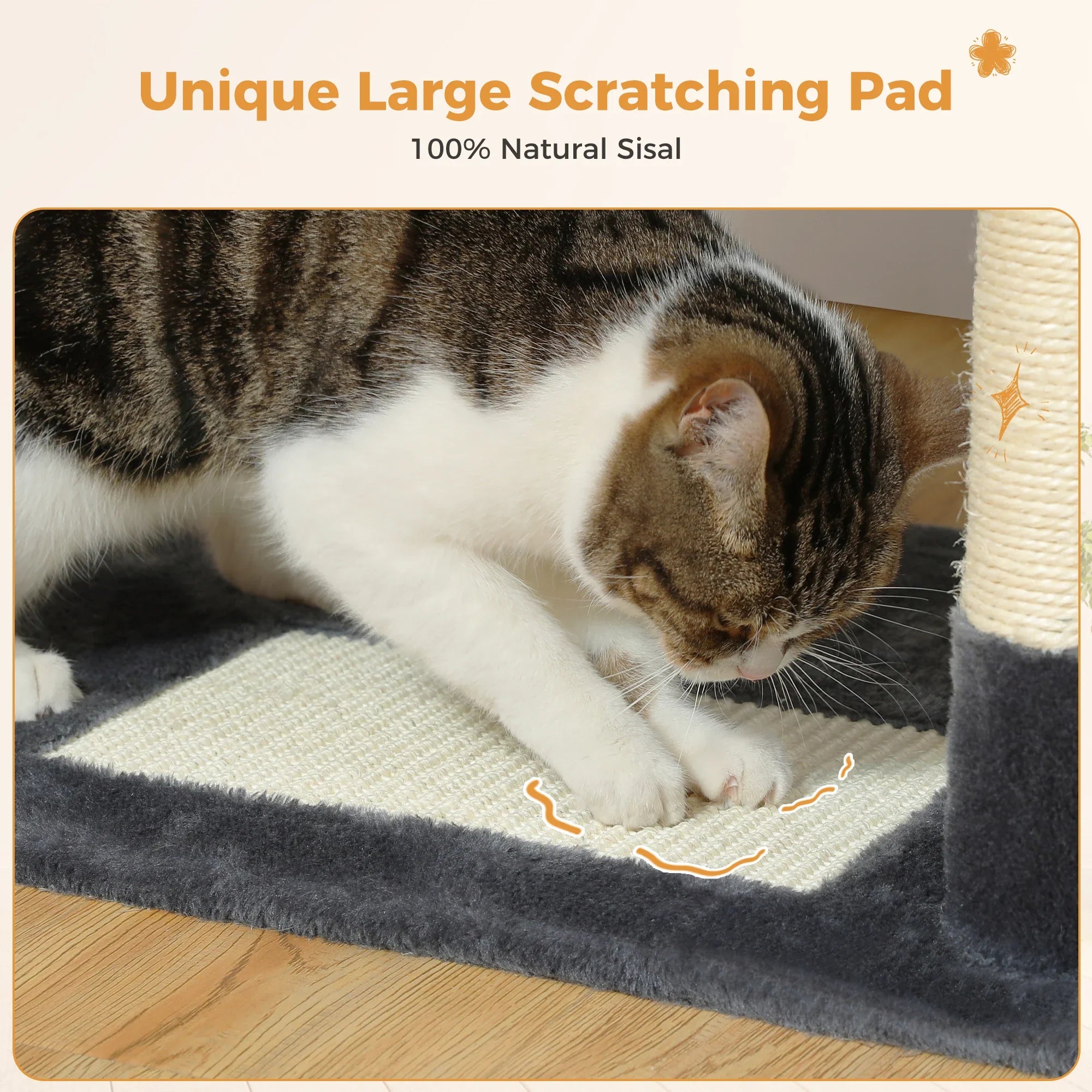 PAWZ Road Large Cat Tree Tower - 72" Multi-Level with Condo Grey