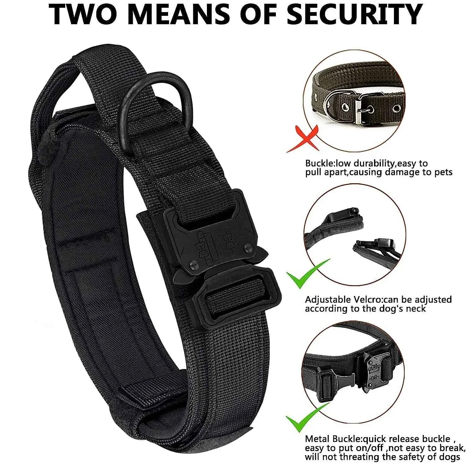 Tactical Military Dog Collar with Control Handle