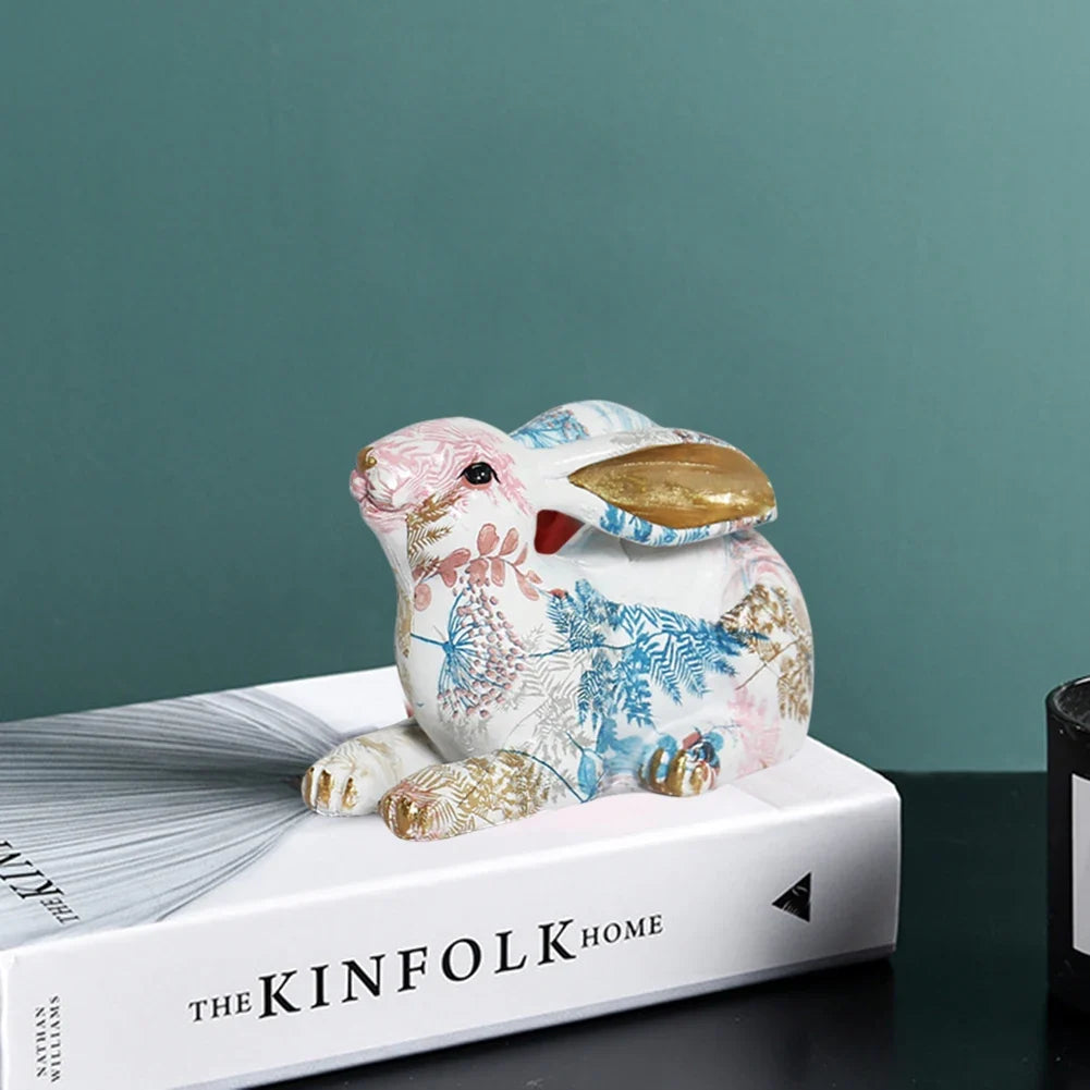Shunmaii Lifelike Resin Rabbit Statue - Easter Bunny Ornament