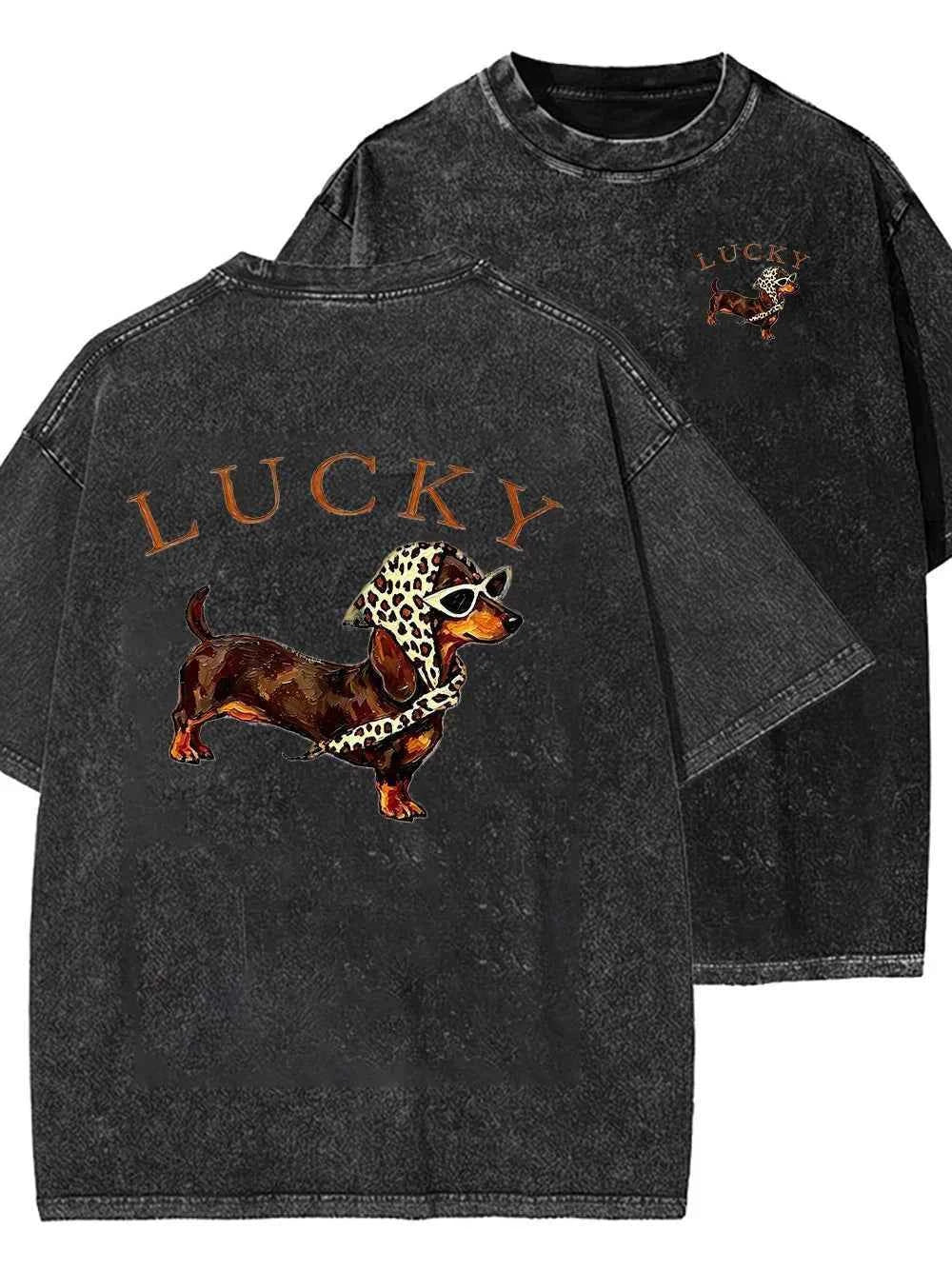 Cute Dachshund Dog Graphic Washed T Shirt Women Funny Puppy Print Tee Vintage Harajuku Streetwear Casual Short Sleeve