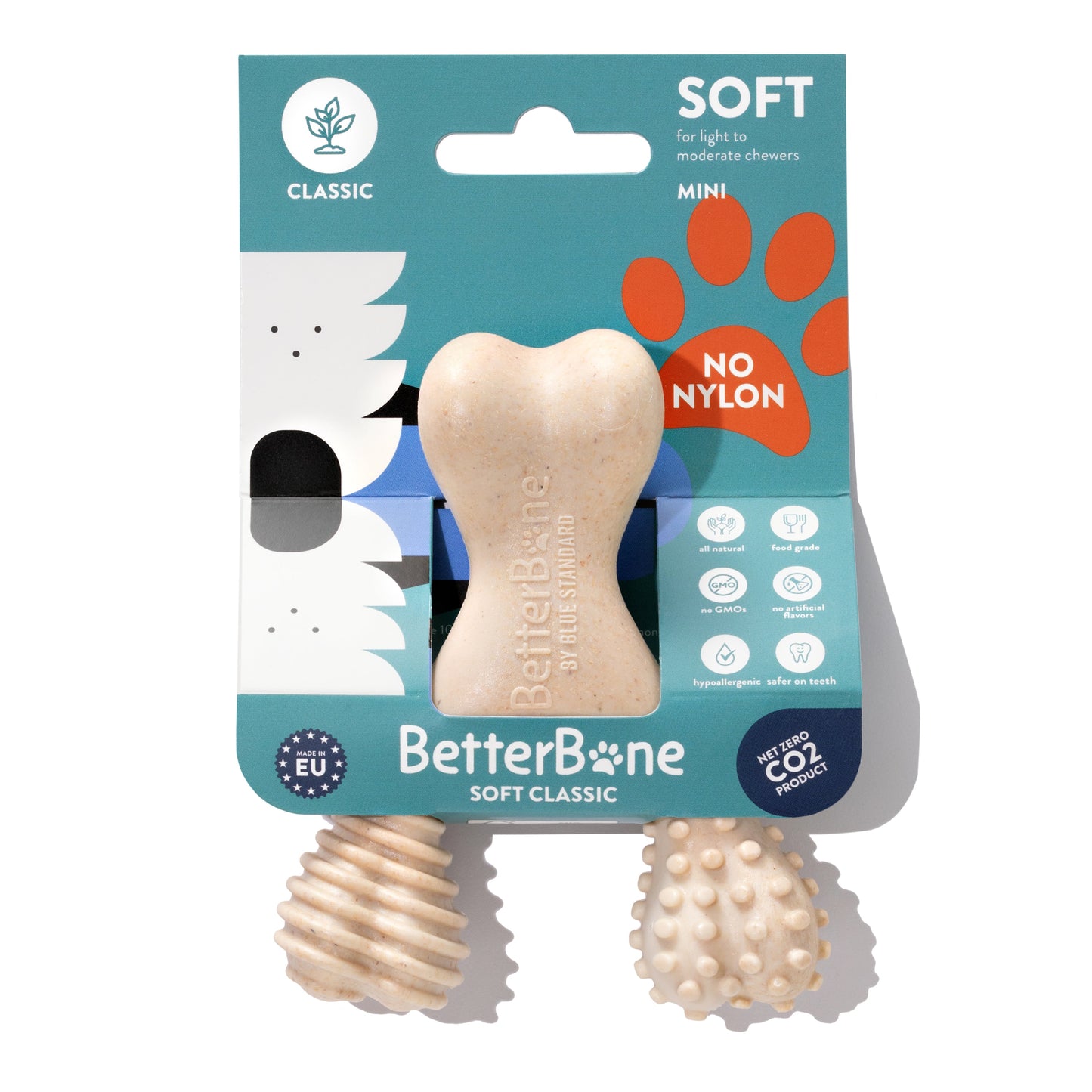 BetterBone SOFT Durability CHEW TOY: Natural Ingredients, Perfet for Teething Puppies, Senior Dogs & Gentle Chewers BetterBone All Natural Eco-Friendly Dog Chews & Bones