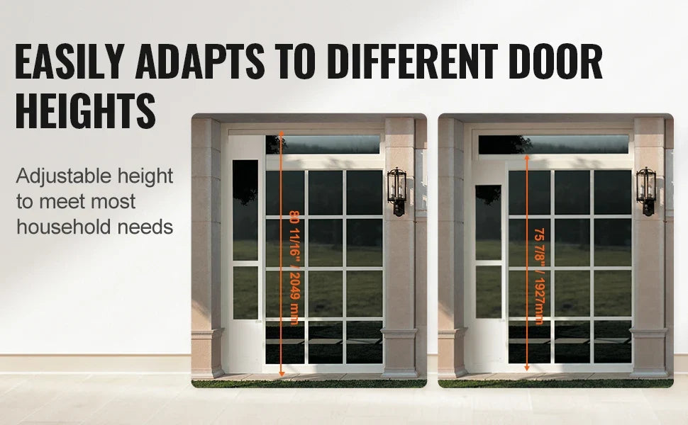 SucceBuy Sliding Glass Pet Door - Adjustable 76-81" Aluminum Frame