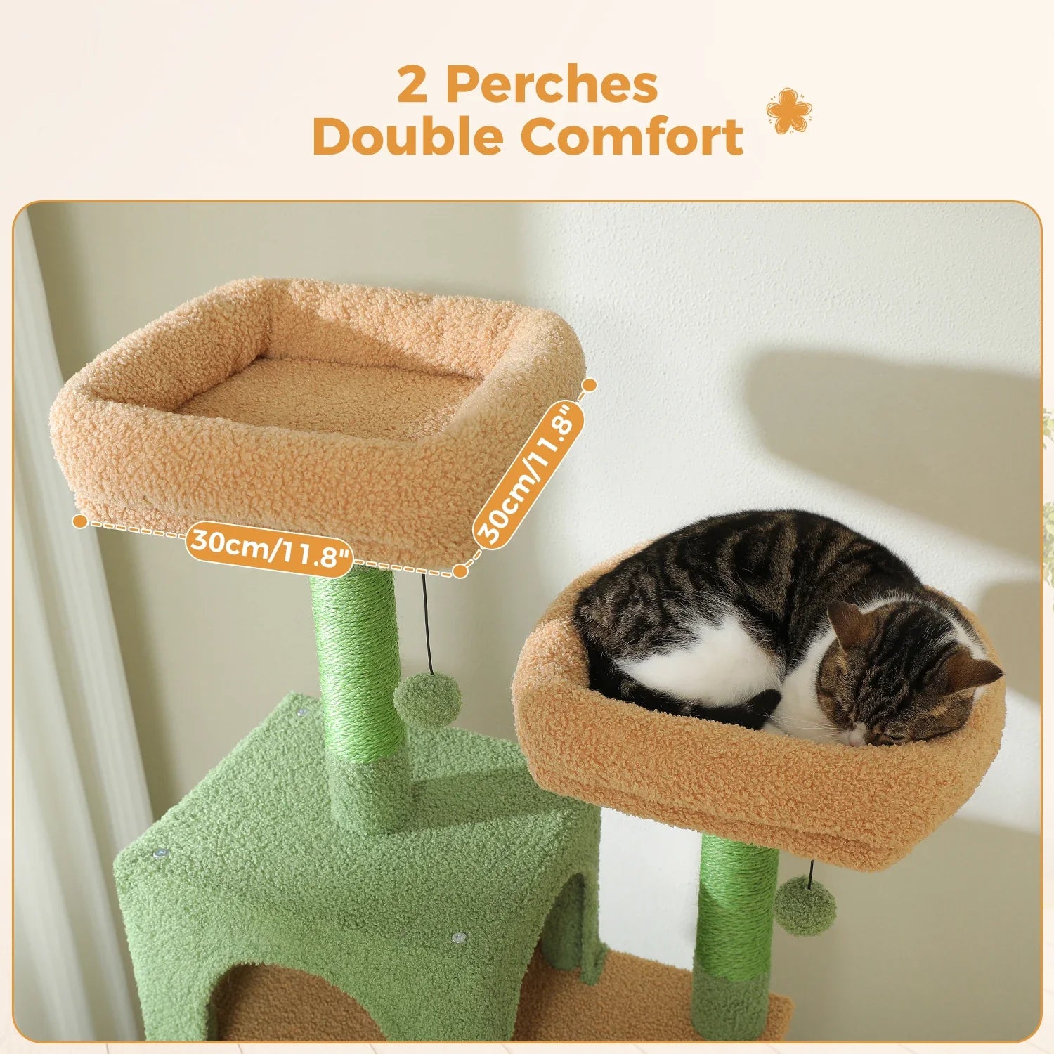 Pequlti 72" Multi-Level Cat Tree Tower with Condo & Hammock