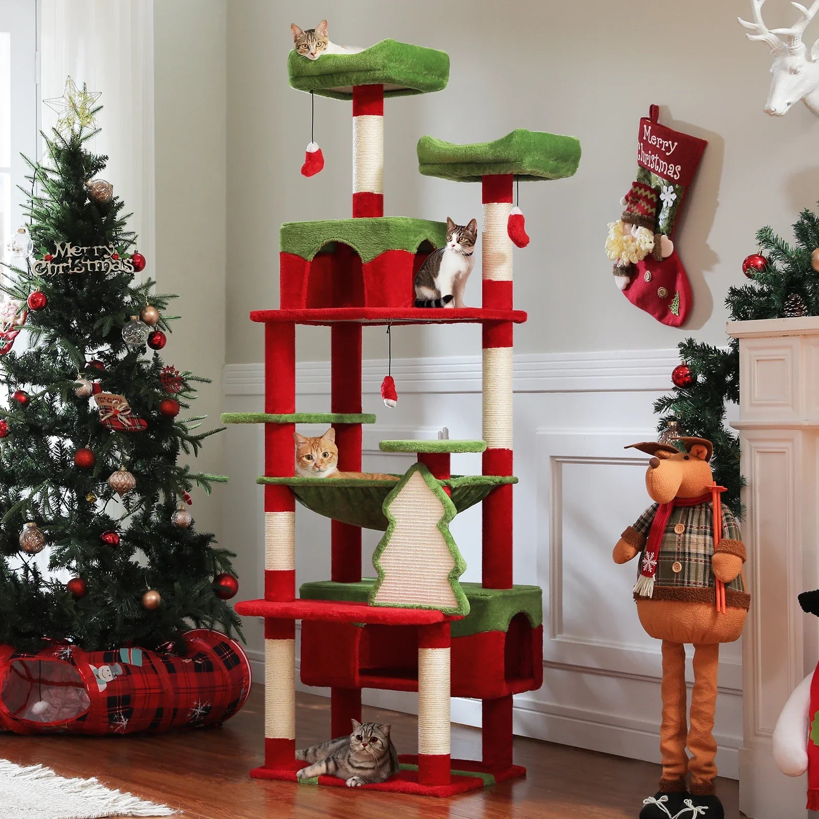 PAWZ Road 72" Large Cat Tree Tower with Hammock and Condo