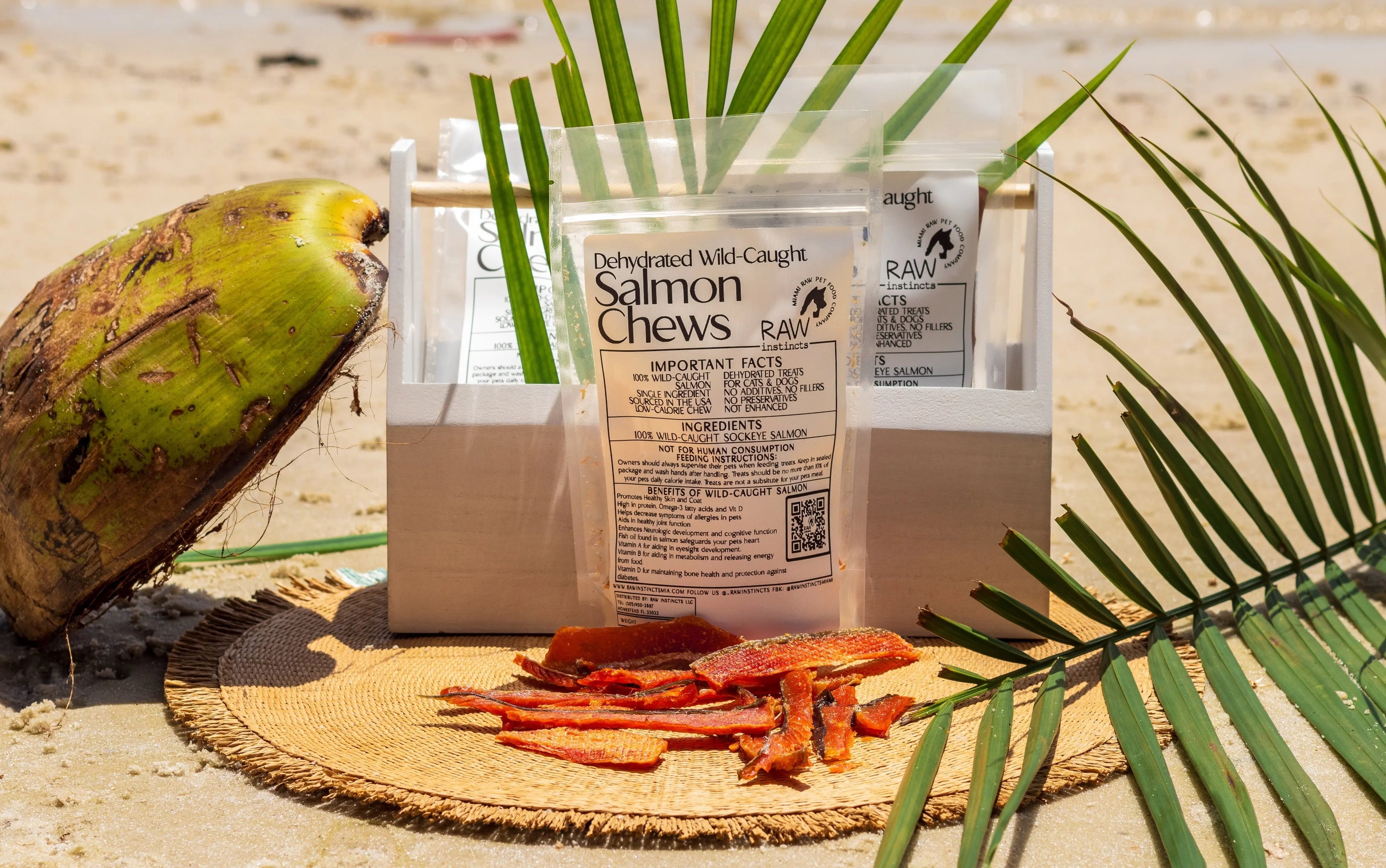 Wild-Caught Salmon Chews – 2oz | Raw Instincts | Omega-Rich Treat for Cats & Dogs Raw Instincts
