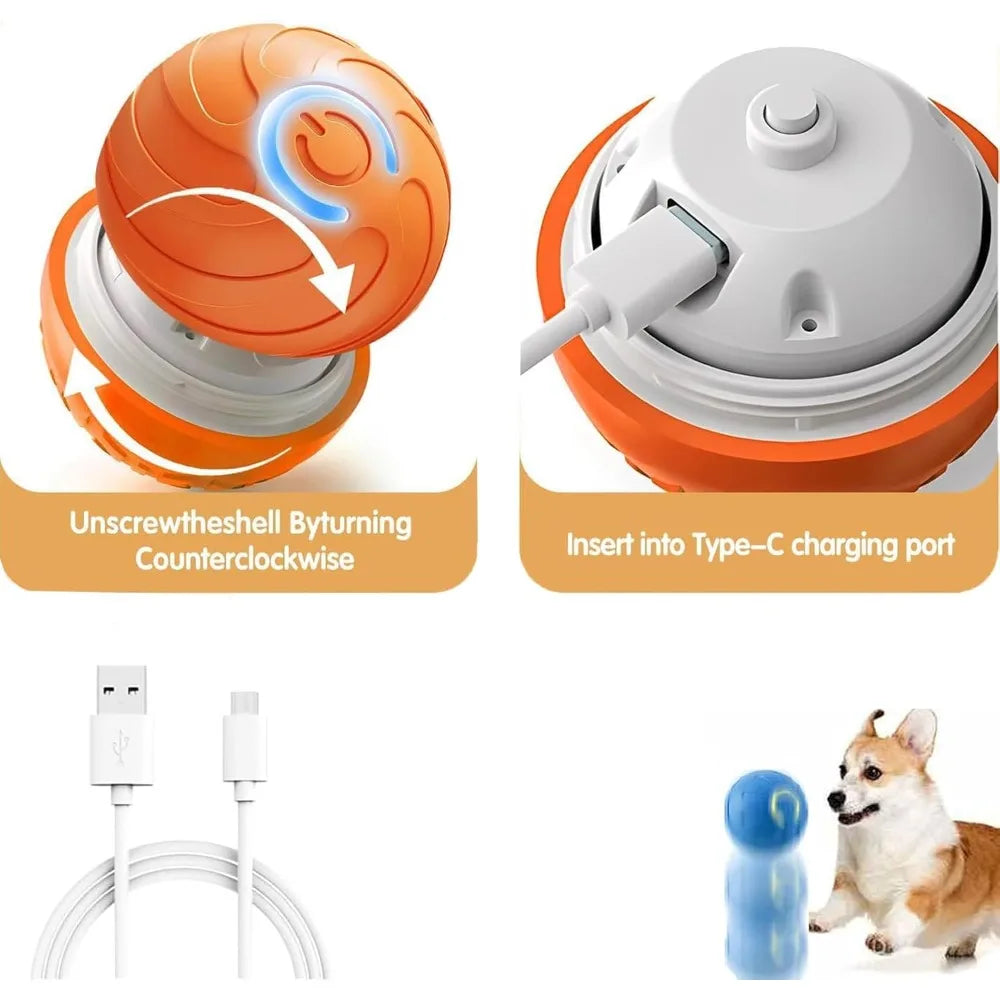 Pet Toy Ball with Tail Rope,Smart Automatic Pet Chase Ball Toy, Upgraded Speedy Tail Kitten Toy for Bored Indoor Adult Pets